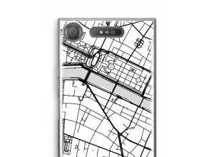 Zet een stadskaart op je  Sony Xperia XZ1 hoesje